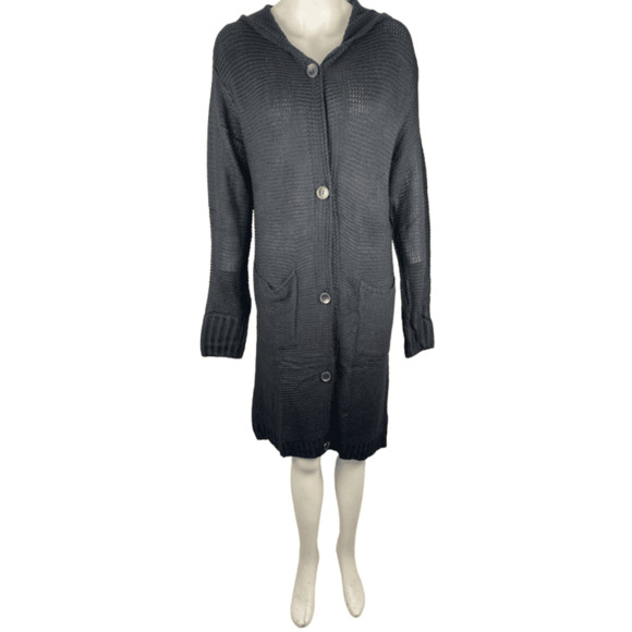 Nenona women's black knit long sweater size M - Picture 1 of 2